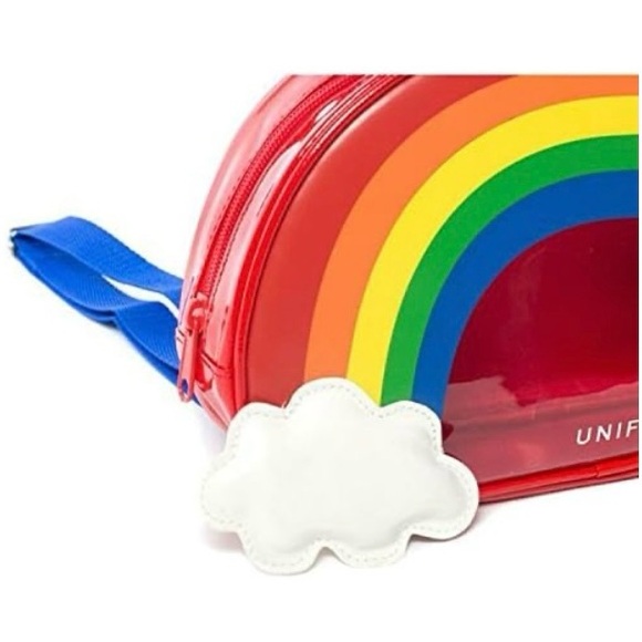 NRFB Plastic Rainbow Stripe Cleat / Transparent  Adjustable Backpack Lar… - Picture 3 of 5